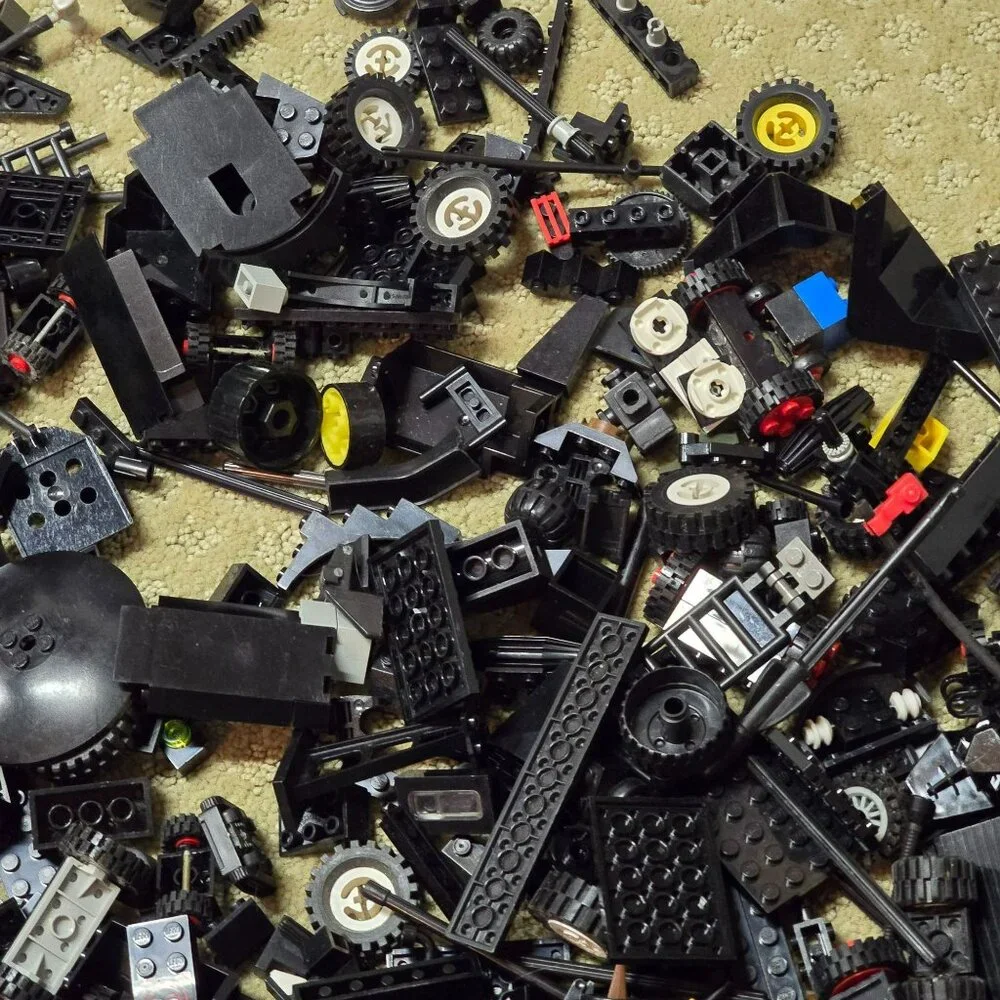 Lego and Lego Compatible Black Building Blocks Wheels Car Parts Lot GA164